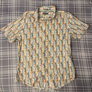 Eddie Bauer Men's fish Patterned Shirt